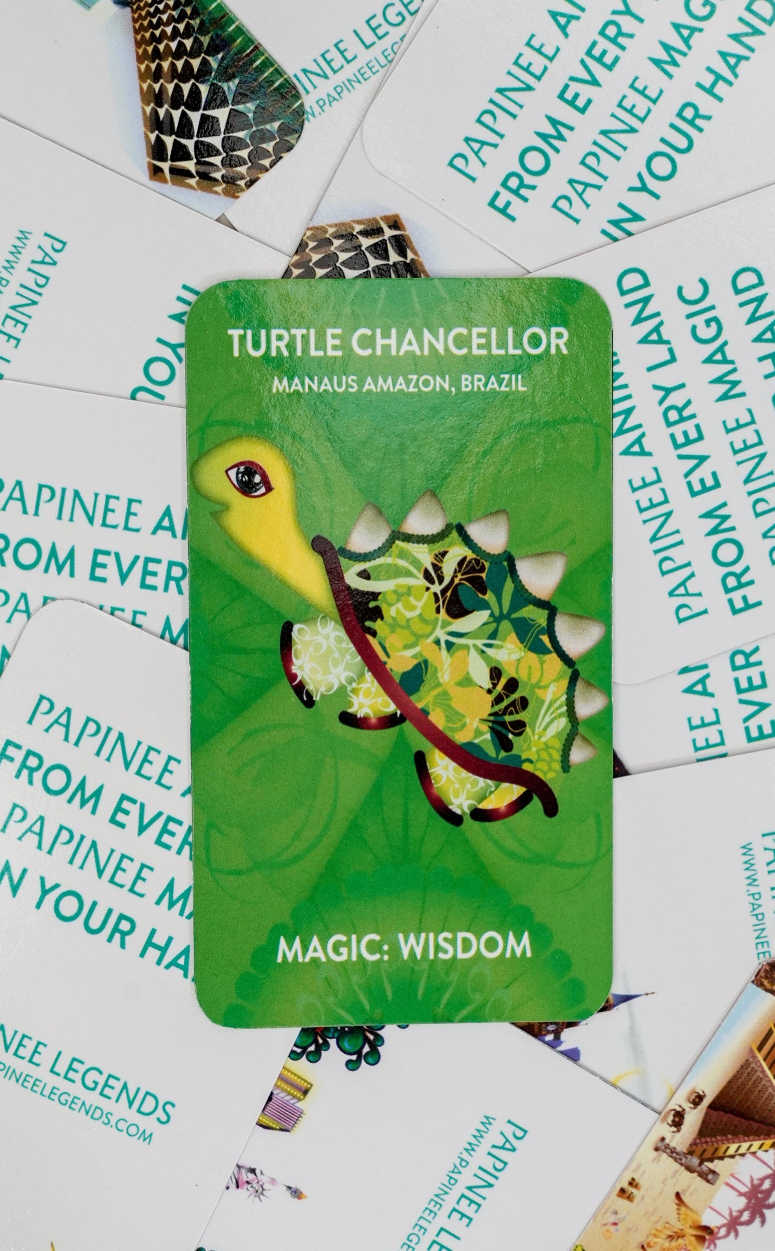 Card featuring a turtle with 'Turtle Chancellor' text on a white background with printed text.