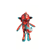 Colorful keychain with a character design on a white background